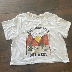 Size Medium Greetings from the OutWest Crop Top